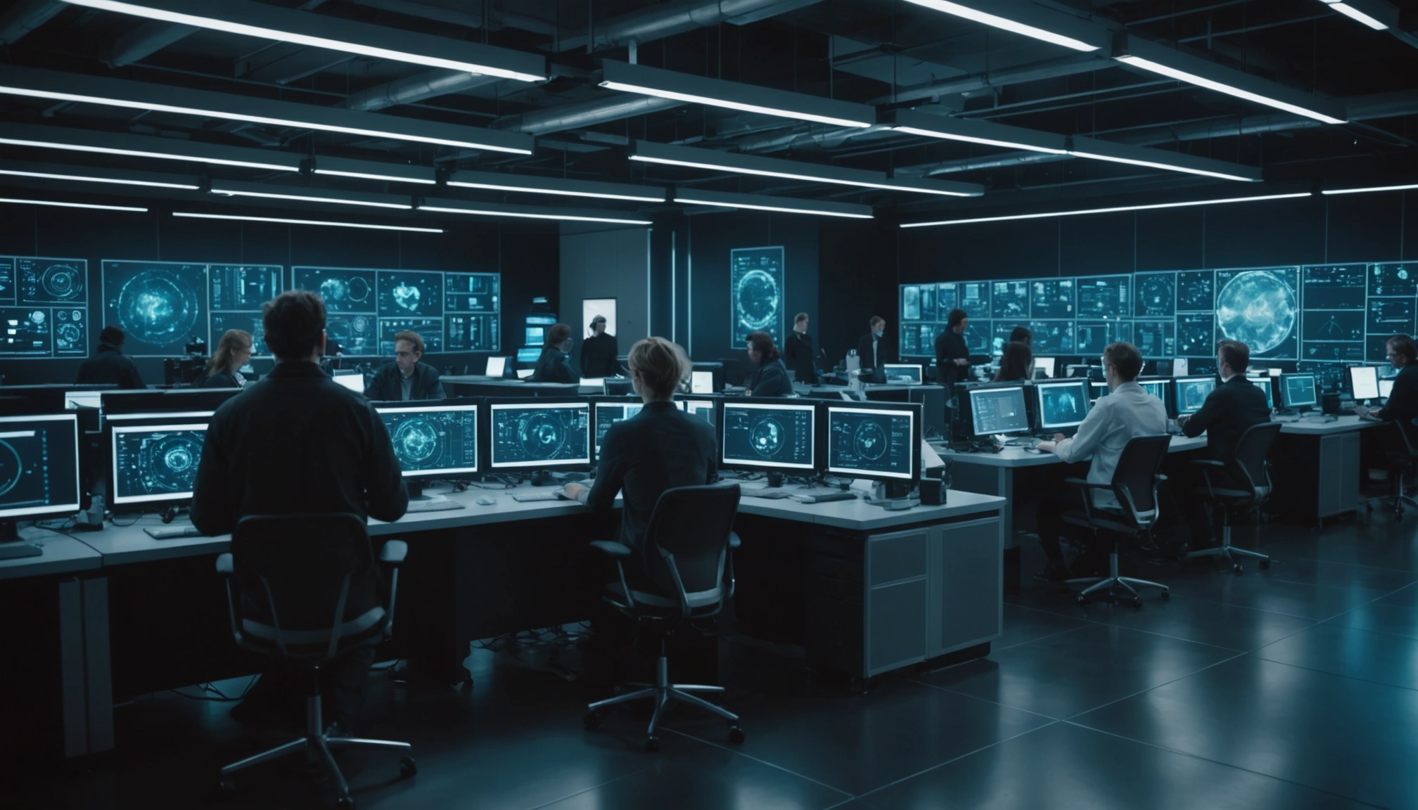 Diverse group of people discussing blockchain technology in a meeting room