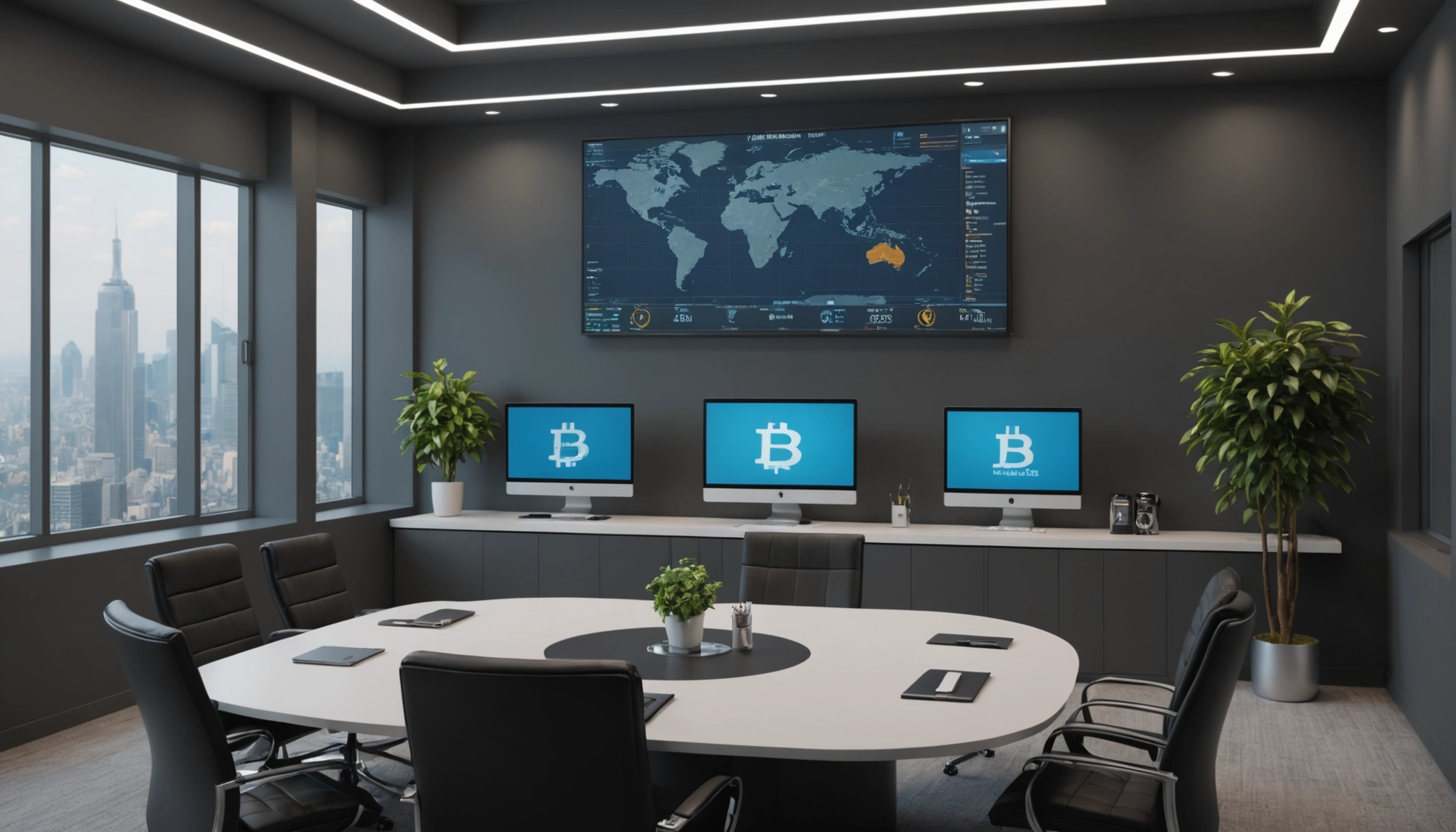 Financial regulators discuss Bitcoin ETFs with market trends on screen