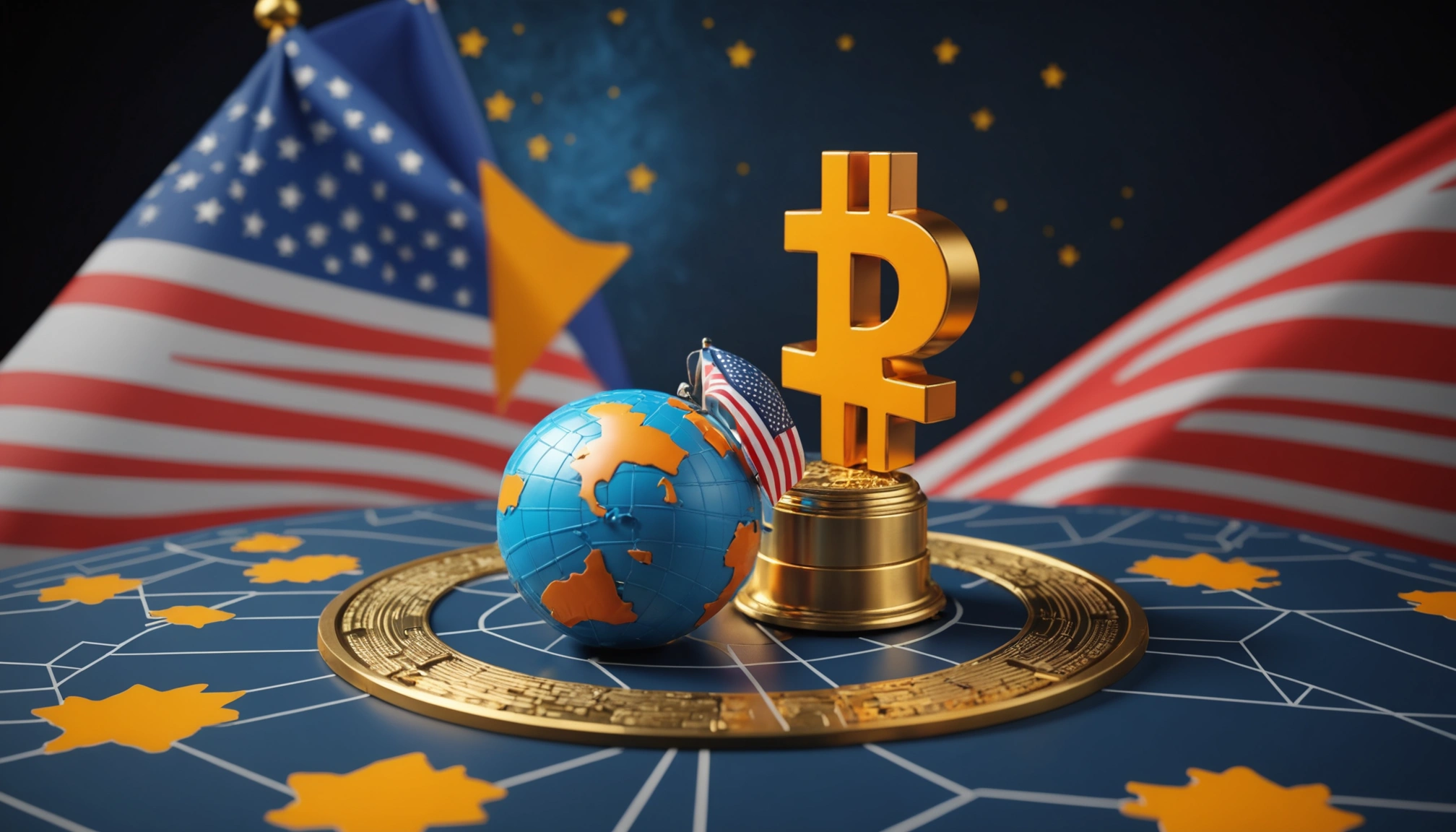 World map highlighting major economic regions affecting cryptocurrency